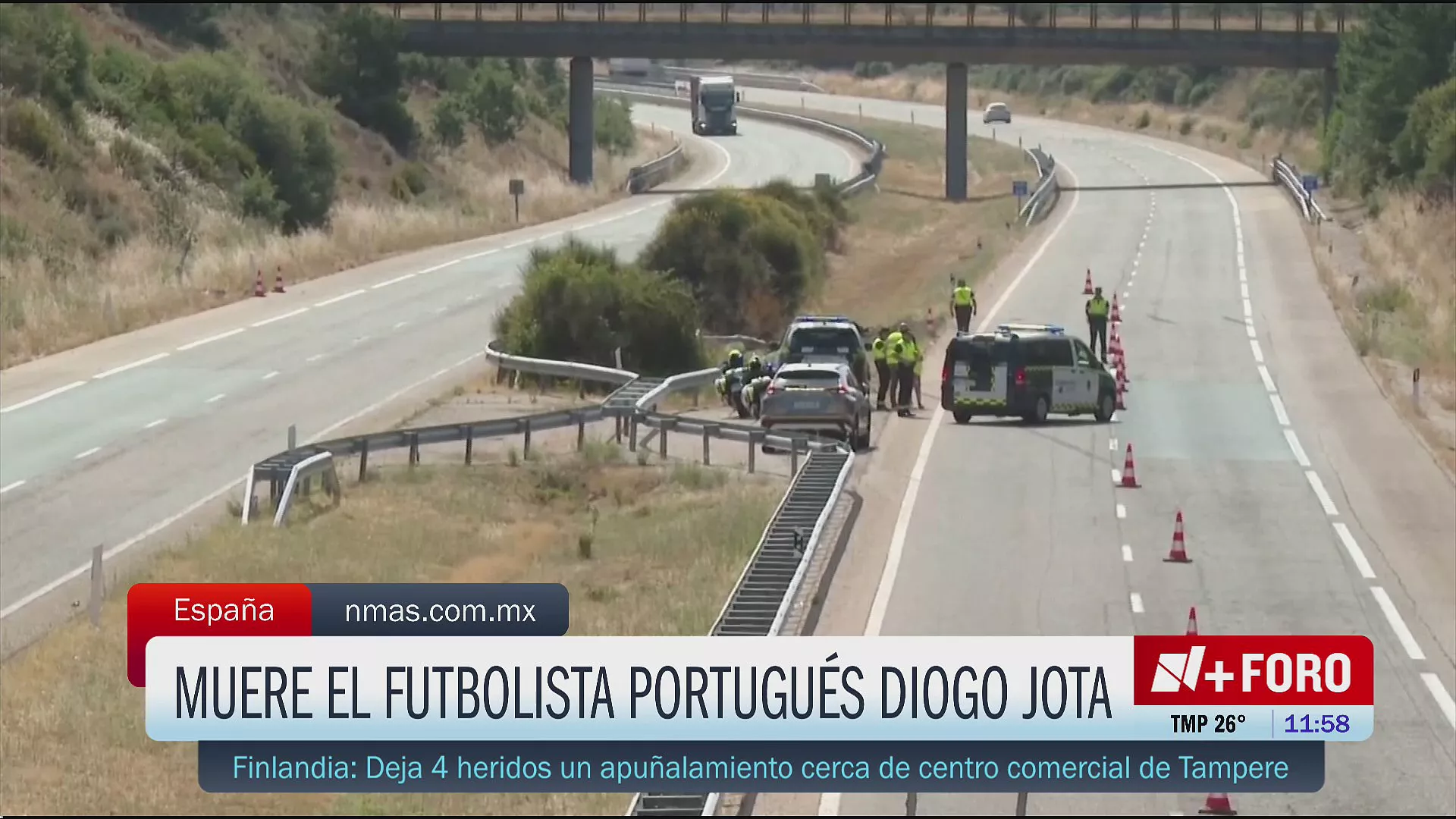 VIDEO: Difunden Imágenes del Lugar del Accidente de Diogo Jota